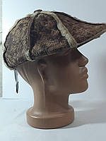 Кепка 12.22.001 жіноча зимова восьмиклинка велюрова коричнева хутряна з вушками