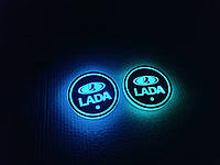 Подсветка подстаканника с логотипом автомобиля Lada, ВАЗ
