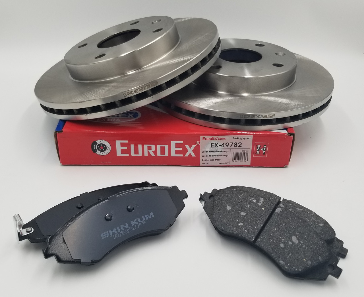 Диск тормозной передний Лачетти (комплект 2шт.+колодки) EuroEx Венгрия - фото 6 - id-p1434690110