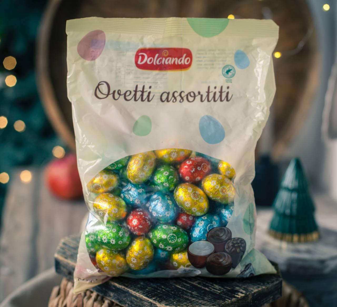 Шоколадні цукерки 😇 Dolciando "Ovetti assortiti" 850 гр. Італія
