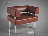 Офісне м'яке крісло Sentenzo Тонус 800x600х700 мм коричневий шкірозамінник, фото 3