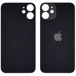 Задня кришка (скло) iPhone 12 mini black (big hole) (оригінал завод)