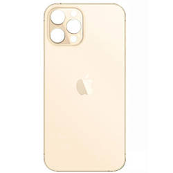 Задня кришка (скло) iPhone 12 Pro gold (big hole) (оригінал завод)
