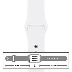 Ремінець силіконовий для Apple Watch 42/44/45 mm розмір L (09) White