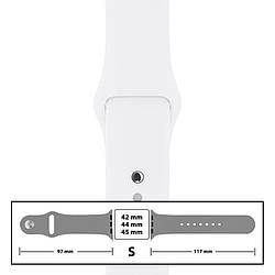 Ремінець силіконовий для Apple Watch 42/44/45 mm розмір S (09) White