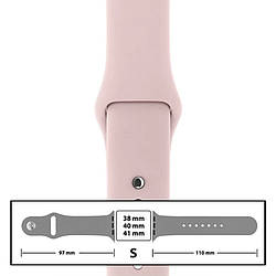 Ремінець силіконовий для Apple Watch 38/40/41 mm розмір S (65) Pink Sand