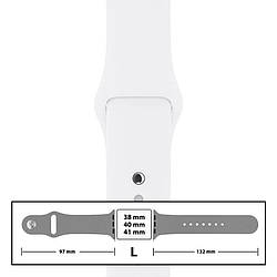 Ремінець силіконовий для Apple Watch 38/40/41 mm розмір L (09) White