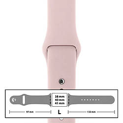 Ремінець силіконовий для Apple Watch 38/40/41 mm розмір L (65) Pink Sand