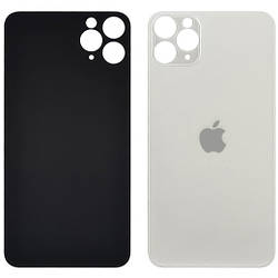 Задня кришка (скло) iPhone 12 Pro silver (big hole) (оригінал завод)