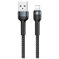 USB кабель Lightning Remax Jany Series Aluminum Alloy Braided RC-124i, 2.4A 1m black
