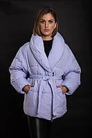 Стильная женская куртка Evacana зимняя лиловая