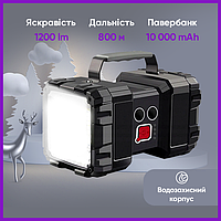 Фонарик аккумуляторный LED Мощный фонарик повербанк USB Аварийный фонарик LED