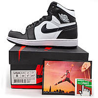 Высокие черно белые кроссовки Nike Air Jordan 1. Топ качество! 37. Размеры в наличии: 37, 38, 39, 40, 41.