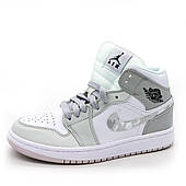 Високі біло сірі хакі кросівки Nike Air Jordan 1 Retro High. Топ якість! 37. Розміри в наявності: 37, 38, 39, 40, 41.