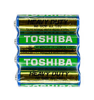 Батарейка, сольова, Toshiba, R6, розмір AA, 1,5V, 4шт/уп