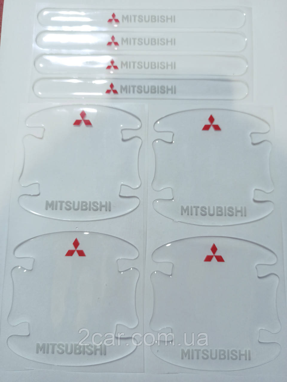 Силіконові наклейки під ручки + на ручки Mitsubishi, фото 1