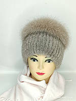 Хутряна жіноча шапка кубанка Ліа Бежевий