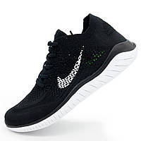 Кроссовки для бега Nike Free Run Flyknit Найк Фри Ран, черно-белые 45. Размеры в наличии: 45.