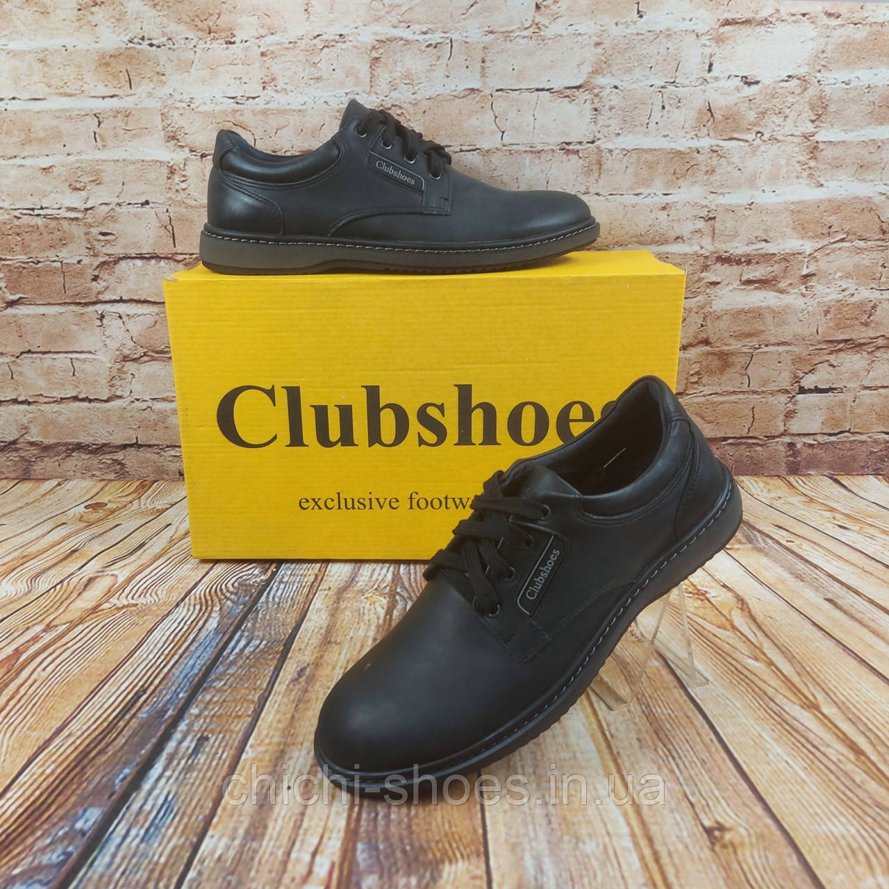 Туфлі чоловічі ClubShoes 76-1 чорні шкіра, останній 40 розмір