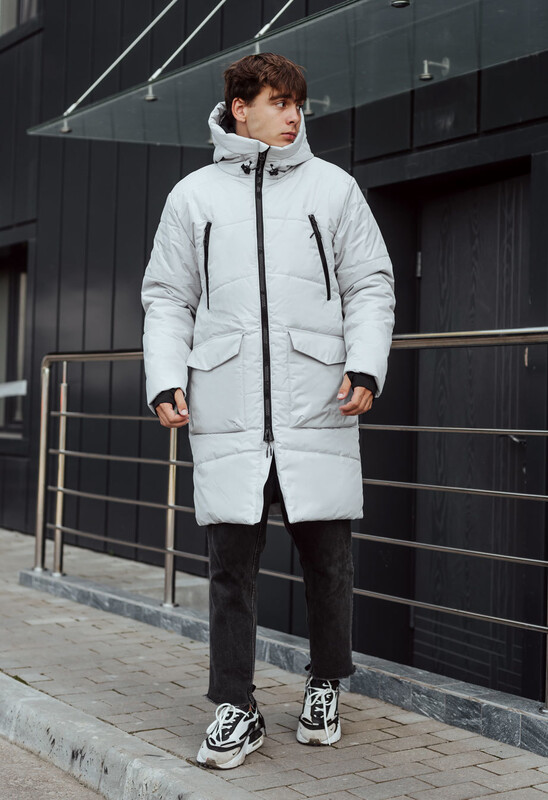 Сіро-біла зимова парка Staff nim white gray