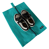 Объемная сумка-пыльник для обуви на молнии (лазурь)
