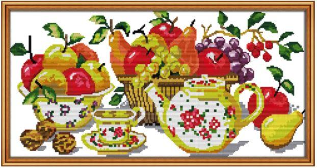 Набір для вишивання за нанесеною на канву схемою "Fruits 6". AIDA 14CT printed, 51*28 см