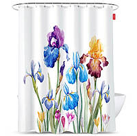 Шторка для ванной и душа Flowers irises 180х180 см (21326)