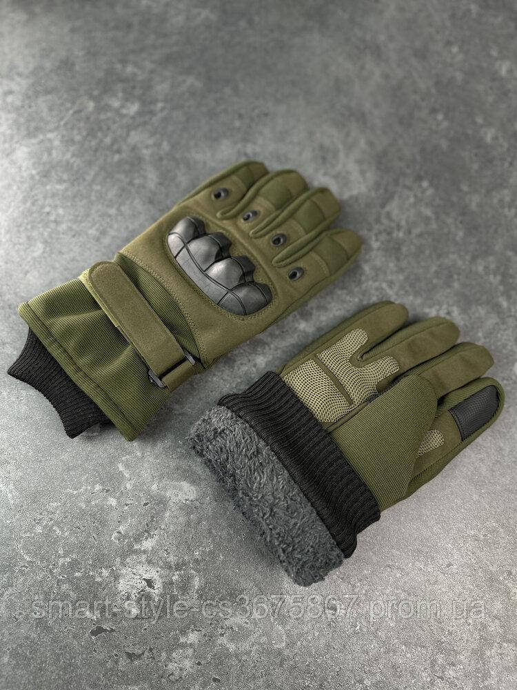 Зимние тактические полнопалые перчатки Олива Тактические перчатки для ВСУ - фото 2 - id-p2004140622
