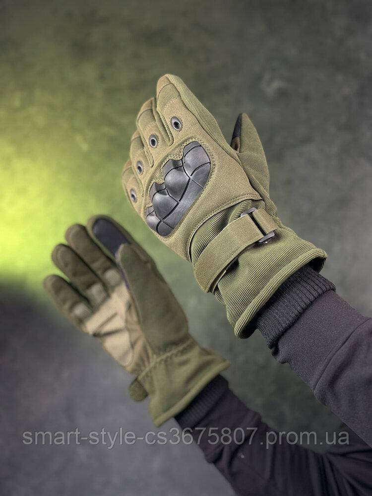 Зимние тактические полнопалые перчатки Олива Тактические перчатки для ВСУ - фото 4 - id-p2004140622