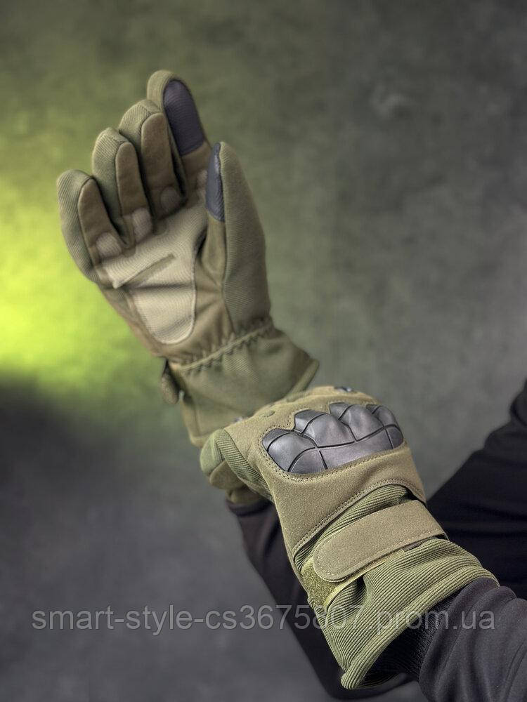 Зимние тактические полнопалые перчатки Олива Тактические перчатки для ВСУ - фото 5 - id-p2004140622
