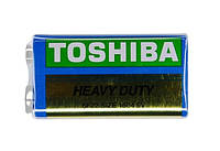 Батарейка крона, Toshiba, 6F22, солевая, 9V