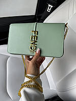 Женская кожаная сумочка фенди мятная Fendi изысканная модная сумка с цепочкой