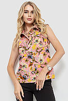 Блуза без рукавов с цветочным принтом пудровый 102R068-5 Ager XS-S
