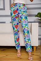 Женские брюки на резинке мятного цвета с узором 172R076-1 Ager S
