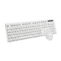 Комплект беспроводная клавиатура и мышь XO KB-02 Блютуз v5.0 2.4ГГц White