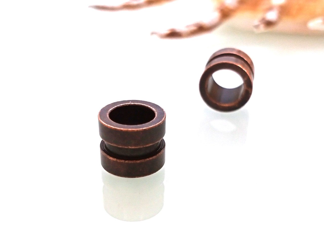 Бусина Тунель із пояском, мідь, неірж сталь, фото 1