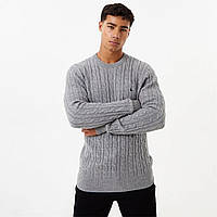 Джемпер Jack Wills Marlow Merino Wool Blend Cable Knitted Grey, оригінал. Доставка з США/ЄС протягом 14 днів