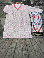 Женская ночная рубашка на байке с узором (HR25/01)
