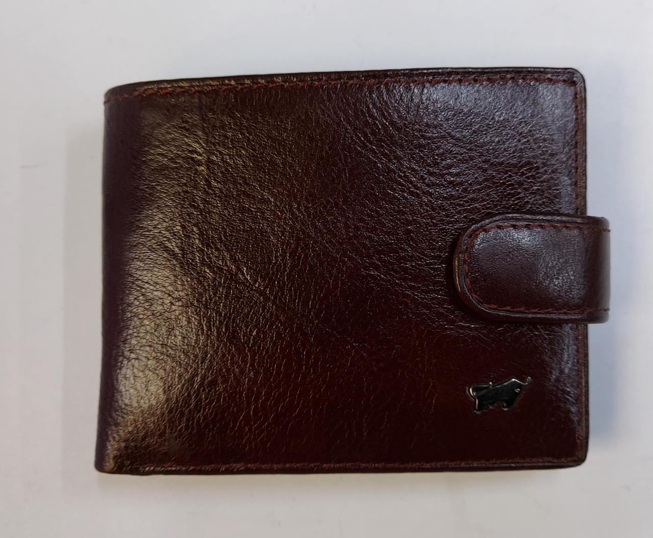 Гаманець шкіряний «Braun Buffel» коричневого кольору на кнопці