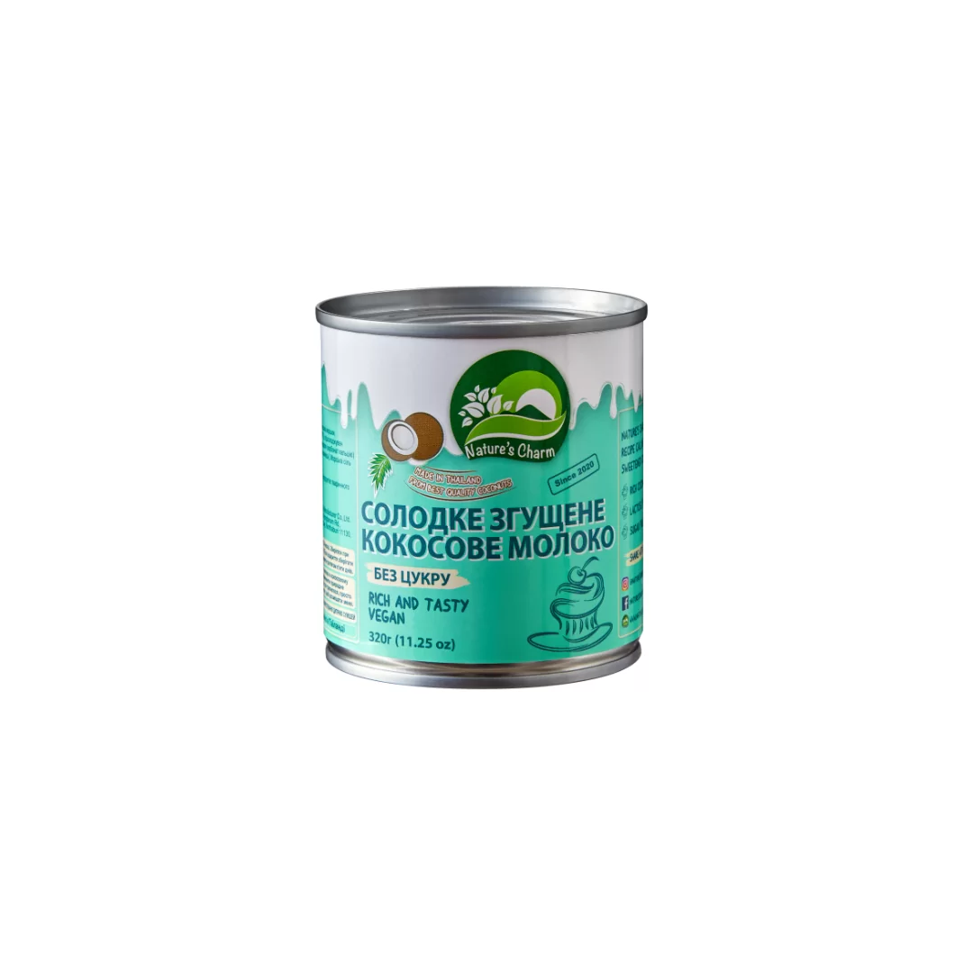 Кокосове згущене молоко без цукру 320г Nature's Charm