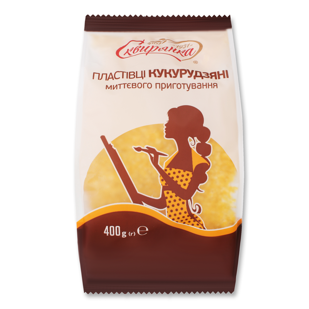 Пластівці кукурудзяні миттєвого приготування 400г Сквирянка
