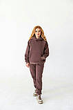 Теплий спортивний костюм на флісі Оверсайз S-2XL мокко, фото 3