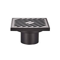 Душовий трап KOER FD10-100x100-180-BLACK (прямий відвід) (Чорний) (KR3414)