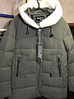 Куртка пуховик жіночий короткий р.54 Meajiateer зимова куртка хакі, фото 6