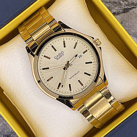 Стильний чоловічий наручний годинник Casio A484 M Gold-Gold