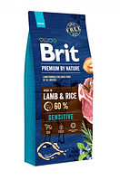 Сухой корм Brit Premium Adult Sensitive Lamb & Riсe для взрослых собак с ягненком и рисом