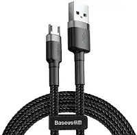 USB кабель для зарядки и передачи данных MicroUSB 1,5A 2м черно-серый