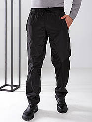 Чоловічі подовжені теплі спортивні штани з плащової тканини на флісі розміри від 50 до 58