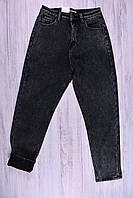 Джинсы на флисе женские джинсы МОМ утепленные