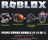 Roblox: Prime Combo Bundle #4 (Hungry Orca, Fly Face, Clutch Missile, Evil Clown)